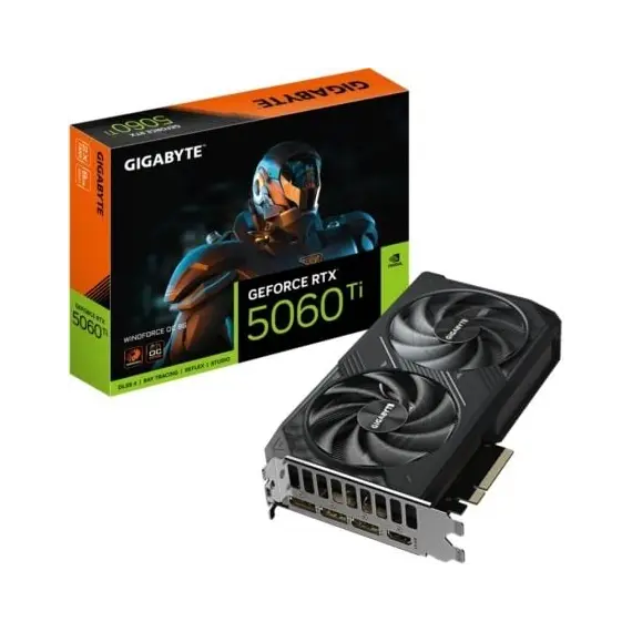 Tarjeta Gráfica Gigabyte GeForce RTX 5060 Ti WindForce OC/ 8GB GDDR7