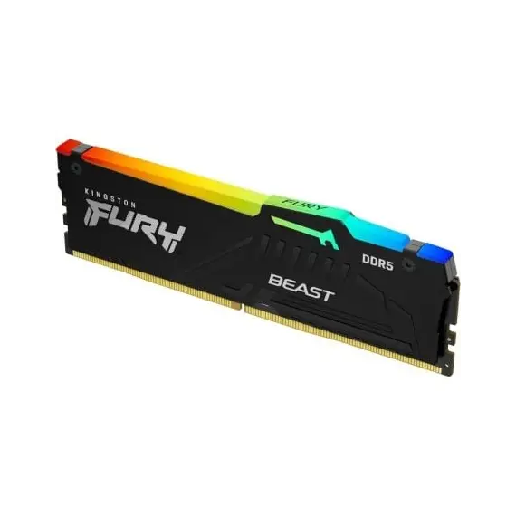 Memoria RAM Kingston FURY Beast RGB 16GB/ DDR5/ 6400MHz/ 1.4V/ CL32/ DIMM