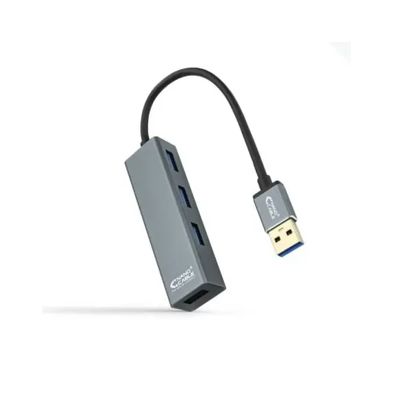 Hub USB 3.0 Nanocable 10.16.4402/ 4xUSB/ Gris