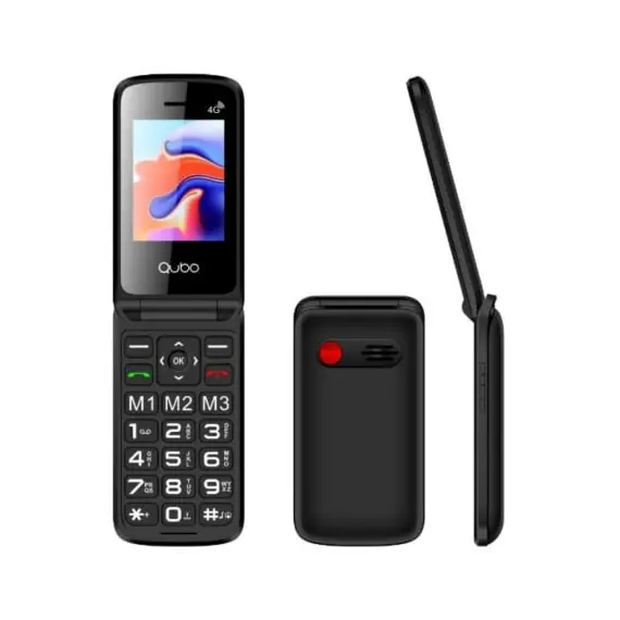 Teléfono Móvil Qubo X-247 4G para Personas Mayores/ Negro