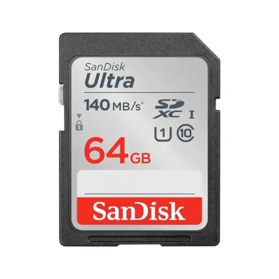 Tarjeta de Memoria SanDisk Ultra 64GB SD HC UHS-I - SDXC/ Clase 10/ 140MBs