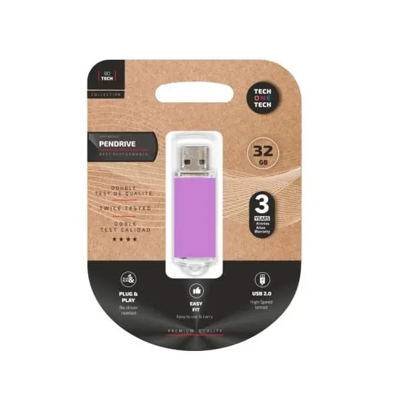 Pendrive 32GB Tech One Tech Basic USB 2.0/ Púrpura Claro