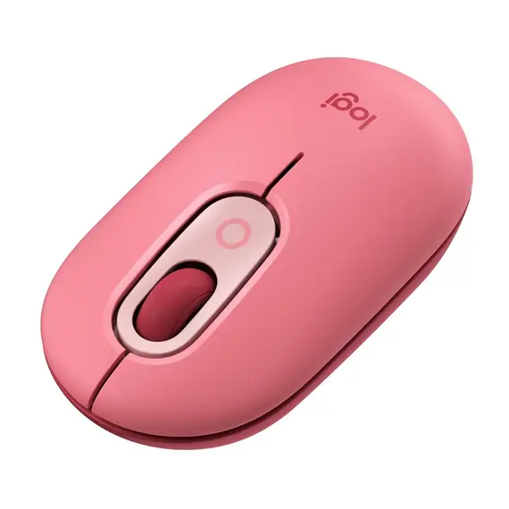 Logitech POP - Rato - emoji personalizável - óptico - 4 botões - sem fios - Bluetooth 5.1 LE - rosa