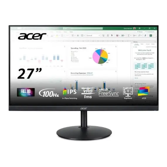 Acer Vero CB272 Gbmiprx - CB2 Series - monitor LCD - 27" - 1920 x 1080 Full HD (1080p) - IPS - 1 ms - HDMI, VGA, DisplayPort - altifalantes - preto