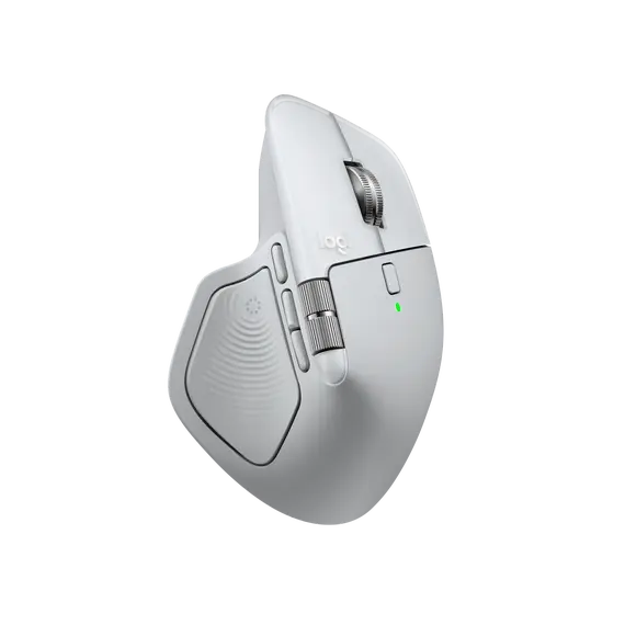 Logitech MX Master 4 for Mac - Rato - 8 botões - sem fios - Bluetooth, 2.4 GHz - receptor sem fio USB - prateado branco