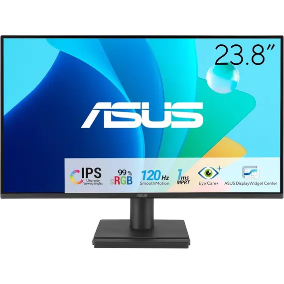 ASUS VA24DQSB - Monitor LED - 24" (23.8" visível) - 1920 x 1080 Full HD (1080p) @ 75 Hz - IPS - 250 cd/m² - 1000:1 - 5 ms - HDMI, VGA, DisplayPort - a