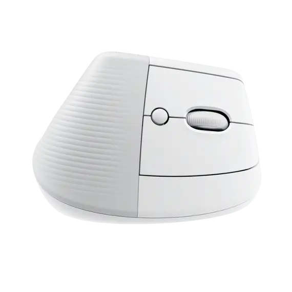 Logitech Lift for Mac - Rato vertical - ergonómico - óptico - 6 botões - sem fios - Bluetooth - recetor USB Logitech Logi Bolt - branco sujo - para Ap