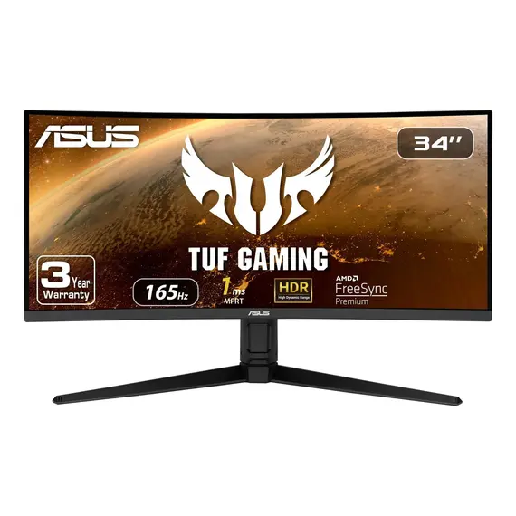 ASUS TUF Gaming VG24VQ1B - Monitor LED - gaming - curvo - 24" (23.8" visível) - 1920 x 1080 Full HD (1080p) @ 165 Hz - VA - 350 cd/m² - 3000:1 - 1 ms