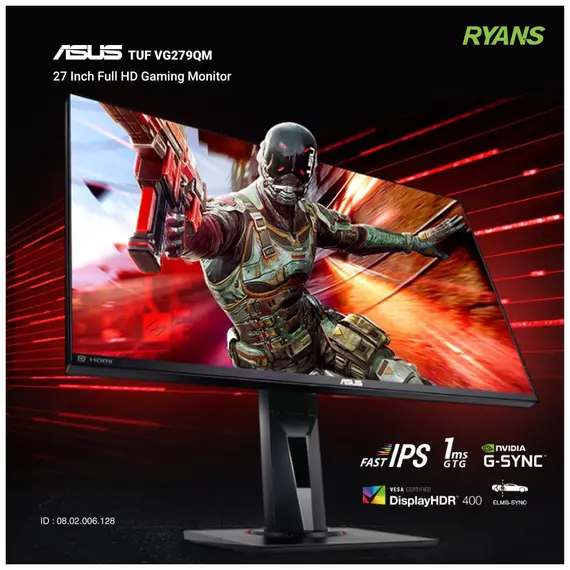 ASUS TUF Gaming VG279QM1A - Monitor LED - gaming - 27" - 1920 x 1080 Full HD (1080p) @ 280 Hz - Fast IPS - 300 cd/m² - 1000:1 - HDR10 - 1 ms - 2xHDMI,