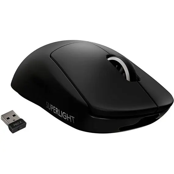 Logitech PRO X SUPERLIGHT Wireless Gaming Mouse - Rato - óptico - 5 botões - sem fios - 2.4 GHz - recetor USB Logitech LIGHTSPEED - preto