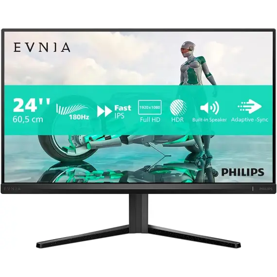Philips Evnia 3000 24M2N3200S - Monitor LED - gaming - 24" (23.8" visível) - 1920 x 1080 Full HD (1080p) @ 180 Hz - IPS - 300 cd/m² - 1000:1 - HDR10