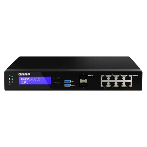 QNAP QuCPE-3032-C3558R-8G - Aparelho de virtualização - 10GbE, 2.5GbE - gerido através da cloud - secretária