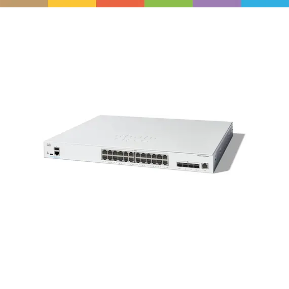 Cisco Catalyst 1300-24XT - Interruptor - L3 - inteligente - 24 x 10 Gigabit Ethernet + 4 x combo 10 Gigabit SFP+/RJ-45 - montável em trilho