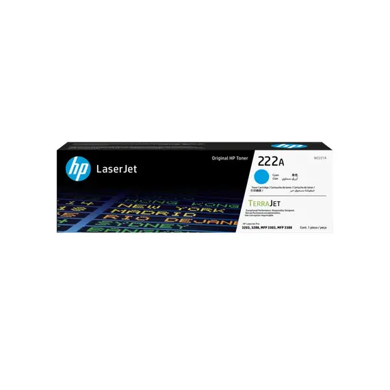 HP 222A - Azul cyan - original - LaserJet - cartucho de toner (W2221A) - para Color LaserJet Pro MFP 3302fdn
