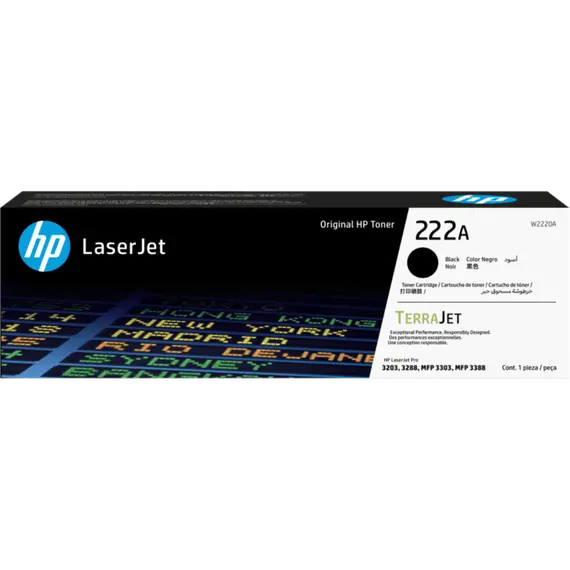 HP 222A - Preto - original - LaserJet - cartucho de toner (W2220A) - para Color LaserJet Pro MFP 3302fdn