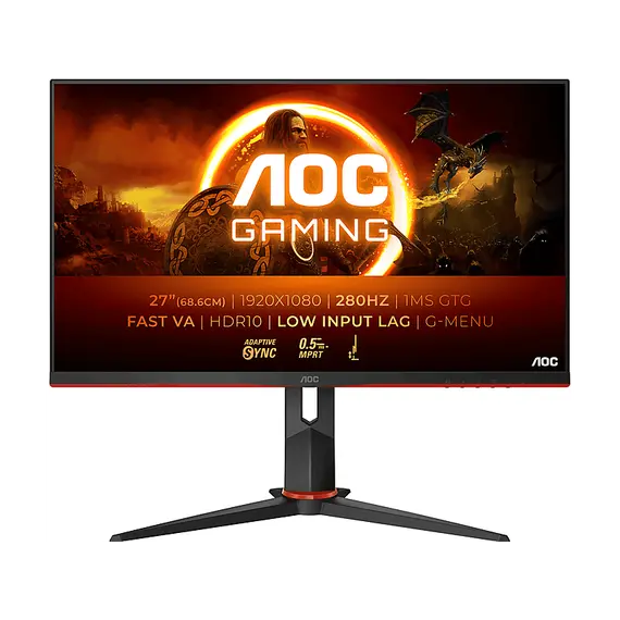AOC Gaming 27G2ZN3/BK - Monitor LED - gaming - 27" - 1920 x 1080 Full HD (1080p) @ 280 Hz - VA - 300 cd/m² - 4000:1 - HDR10 - 0.5 ms - 2xHDMI, Display