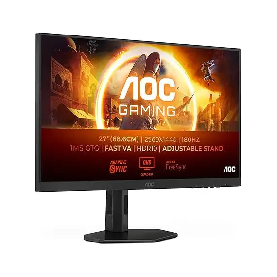 AOC Gaming CQ27G4X - G4 Series - monitor LED - gaming - curvo - 27" - 2560 x 1440 QHD @ 180 Hz - Fast VA - 300 cd/m² - 4000:1 - HDR10 - 0.5 ms - 2xHDM