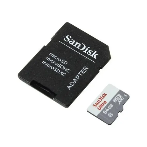 Tarjeta de Memoria SanDisk Ultra 64GB microSD XC con Adaptador/ Clase 10/ 100MB/s