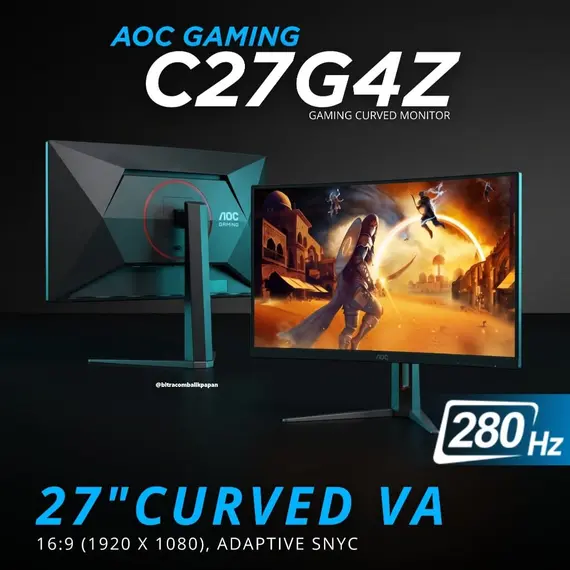 AOC Gaming C27G4ZXU - Monitor LED - gaming - curvo - 27" - 1920 x 1080 Full HD (1080p) @ 280 Hz - Fast VA - 300 cd/m² - 4000:1 - HDR10 - 0.3 ms - alti