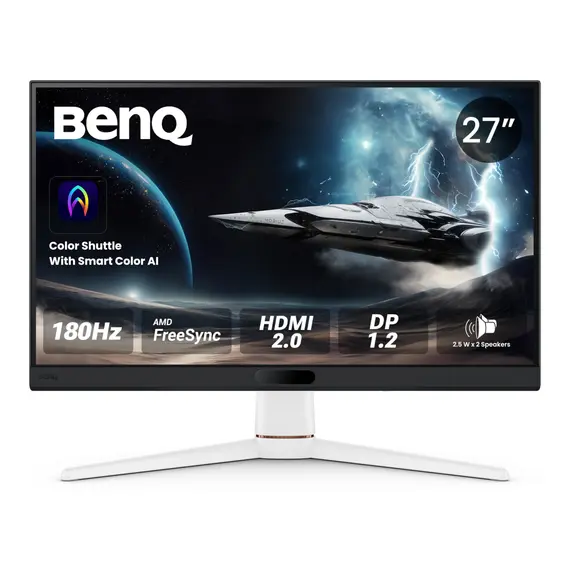 BenQ Mobiuz EX271Q - Monitor LED - gaming - 27" - 2560 x 1440 QHD @ 180 Hz - IPS - 400 cd/m² - 1000:1 - DisplayHDR 400 - 1 ms - 2xHDMI, DisplayPort, U