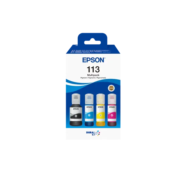 Epson 113 Multipack - Pack de 4 - preto, amarelo, azul cyan, magenta - original - recarga de tinta - para EcoTank ET-16150, 5150, 5170, 5880, M16600,