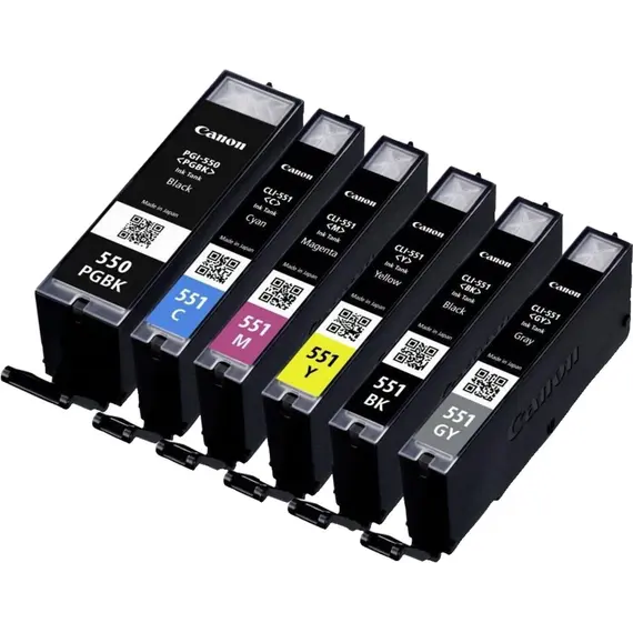 Canon PGI-530/CLI-531 PGBK/C/M/Y/BK/GY Photo Value Pack - Pack de 6 - preto pigmentado, preto, azul cyan, magenta, amarelo, cinza - original - caixa p