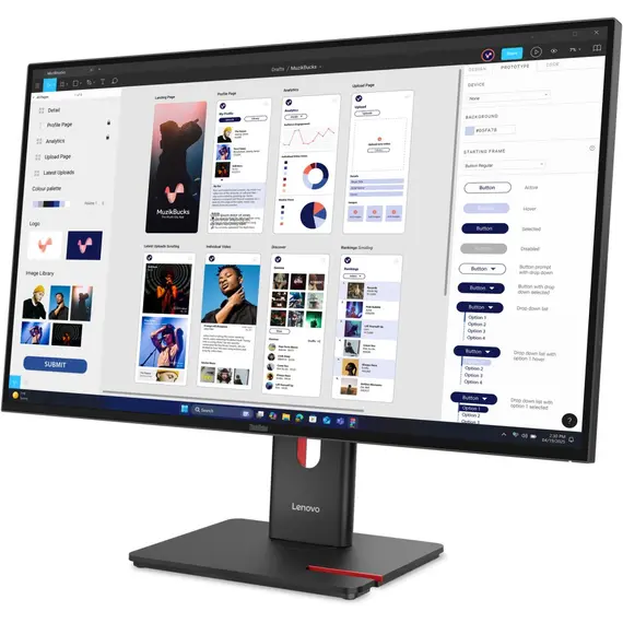Lenovo ThinkVision T32UD-40 - Monitor LED - 32" (31.5" visível) - 3840 x 2160 4K @ 75 Hz - IPS - 350 cd/m² - 1500:1 - 4 ms - HDMI, DisplayPort, USB-C