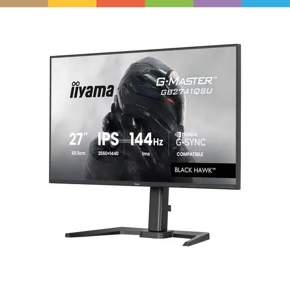 iiyama G-MASTER Black Hawk G2741QSU-B1 - Monitor LED - gaming - 27" - 2560 x 1440 QHD @ 144 Hz - IPS - 350 cd/m² - 1500:1 - 1 ms - HDMI, DisplayPort -