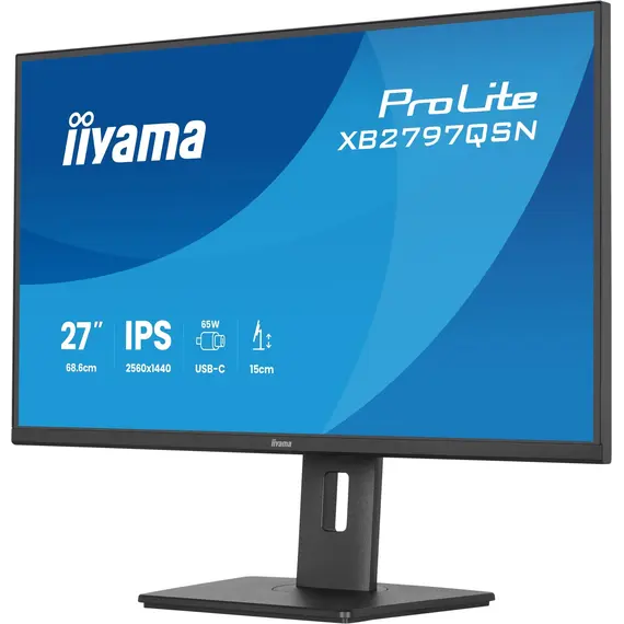 iiyama ProLite XUB2797QSU-W2 - Monitor LED - 27" - 2560 x 1440 QHD @ 100 Hz - IPS - 300 cd/m² - 1300:1 - 1 ms - HDMI, DisplayPort - altifalantes - bra
