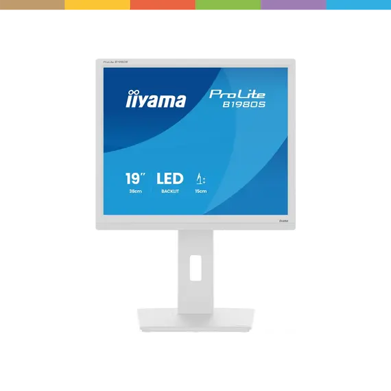 iiyama ProLite B1980S-W1 - Monitor LED - 19" - 1280 x 1024 @ 75 Hz - TN - 250 cd/m² - 1000:1 - 3 ms - HDMI, DisplayPort - altifalantes - branco, mate