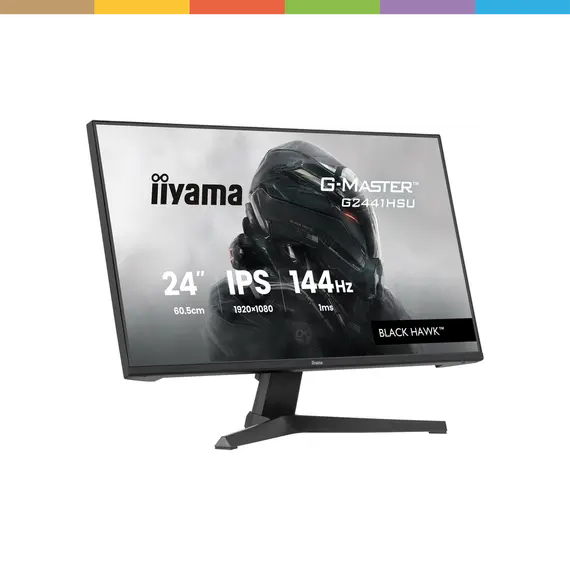iiyama G-MASTER Black Hawk G2441HSU-B1 - Monitor LED - gaming - 24" - 1920 x 1080 Full HD (1080p) @ 144 Hz - IPS - 350 cd/m² - 1500:1 - 1 ms - HDMI, D