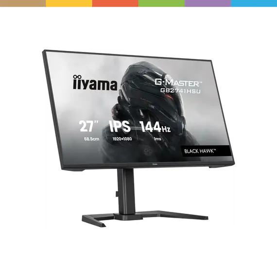 iiyama G-MASTER Black Hawk GB2741HSU-B1 - Monitor LED - gaming - 27" - 1920 x 1080 Full HD (1080p) @ 144 Hz - IPS - 350 cd/m² - 1500:1 - 1 ms - HDMI,