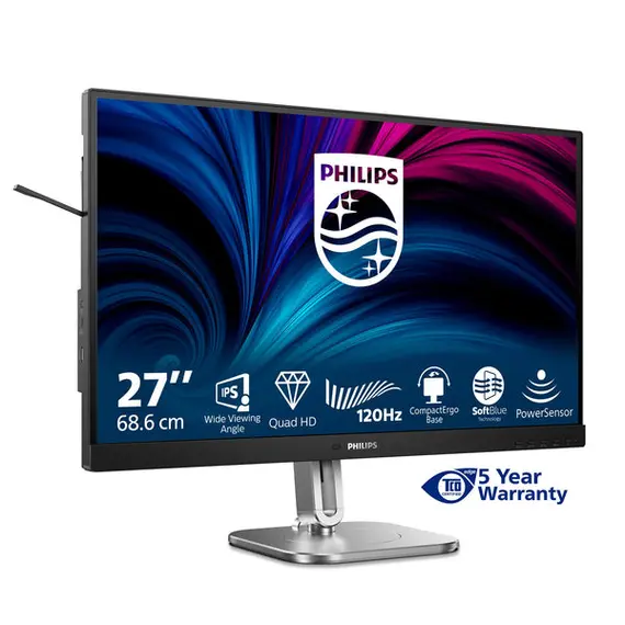 Philips 27B2N4500 - 4000 Series - monitor LED - 27" - 2560 x 1440 QHD @ 120 Hz - IPS - 350 cd/m² - 1500:1 - 4 ms - 2xHDMI, DisplayPort - altifalantes
