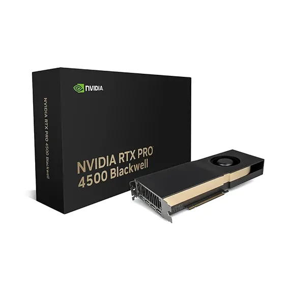 NVIDIA RTX PRO 4500 Blackwell - Cartão gráfico - RTX PRO 4500 Blackwell - 32 GB GDDR7 - PCIe 5.0 x16 - 4 x DisplayPort