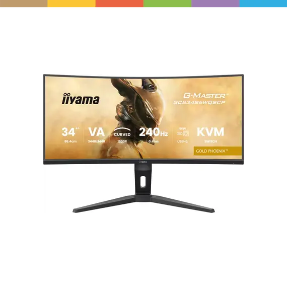 iiyama G-MASTER Gold Phoenix GCB3486WQSCP-B1 - Monitor LED - gaming - curvo - 34" (31.4" visível) - 3440 x 1440 UWQHD @ 240 Hz - VA - 500 cd/m² - 4000