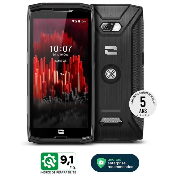 Crosscall Core X5 - 4G smartphone - SIM duplo - RAM 6 GB / Memória Interna 128 GB - microSD slot - monitor LCD - 5.45" - 1440 x 720 pixeis - rear came