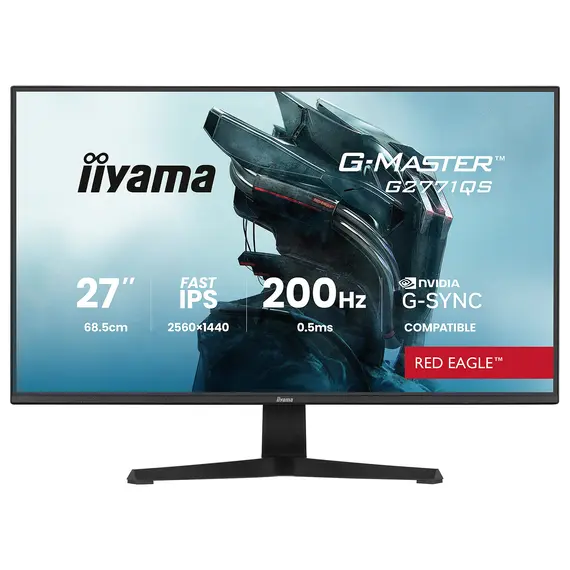 iiyama G-MASTER Red Eagle G2771QS-B1 - Monitor LED - gaming - 27" - 2560 x 1440 WQHD @ 200 Hz - Fast IPS - 350 cd/m² - 1200:1 - 0.2 ms - HDMI, Display