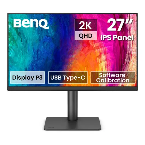 BenQ PD2706QN - Monitor LED - 27" - 2560 x 1440 QHD @ 100 Hz - IPS - 400 cd/m² - 1000:1 - HDR10 - HDMI, DisplayPort, USB-C - headset / alto-falante(s)