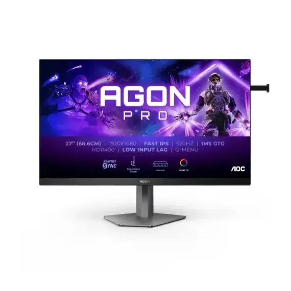 AOC AGON PRO AG276FK - Monitor LED - gaming - 27" - 1920 x 1080 Full HD (1080p) @ 520 Hz - IPS - 400 cd/m² - 1000:1 - DisplayHDR 400 - 0.5 ms - 2xHDMI