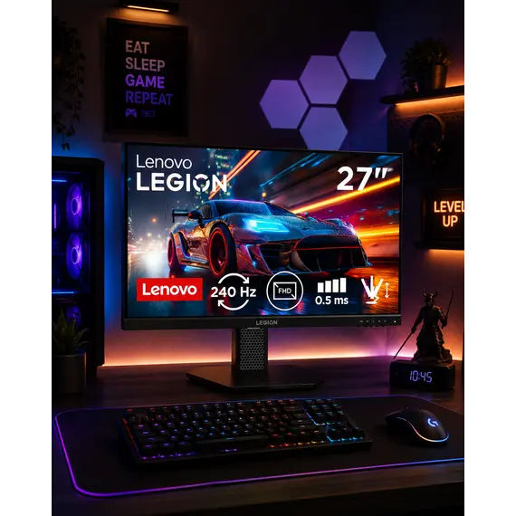 Lenovo Legion 27U-10 - Monitor LED - gaming - 27" - 3840 x 2160 4K @ 160 Hz - IPS - 300 cd/m² - 1000:1 - DisplayHDR 10 - 0.5 ms - 2xHDMI, DisplayPort