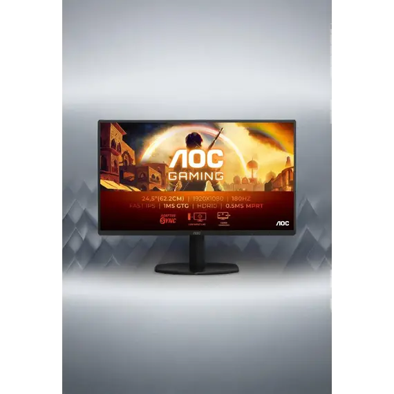AOC Gaming 25G42E - Monitor LED - gaming - 25" (24.5" visível) - 1920 x 1080 Full HD (1080p) @ 180 Hz - Fast IPS - 300 cd/m² - 1000:1 - HDR10 - 0.5 ms
