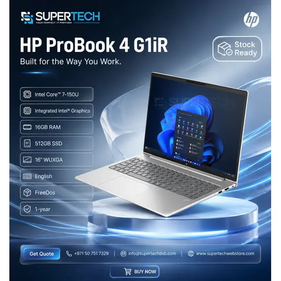 HP ProBook 4 G1i Notebook - AI PC - design de dobradiças de 177 graus - Intel Core Ultra 5 - 225U / até 4.8 GHz - Win 11 Pro - Intel Graphics - 16 GB