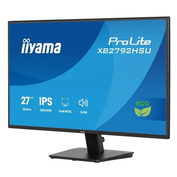 iiyama ProLite X2792HSU-B1 - Monitor LED - 27" - 1920 x 1080 Full HD (1080p) @ 120 Hz - IPS - 300 cd/m² - 1500:1 - 3 ms - HDMI, DisplayPort - altifala