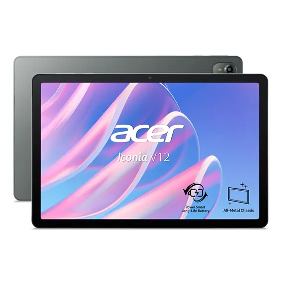 Acer ICONIA V12 V12-11M - Tablet - Android 15 - 256 GB eMMC - 12" IPS (2000 x 1200) - slot microSD - verde névoa