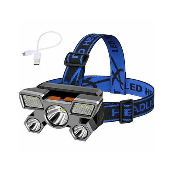 Lanterna de Cabeça LED 10W 800lm Preto/Azul