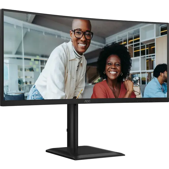 AOC CU34E4CV - Monitor LED - curvo - USB - 34" - 3440 x 1440 UWQHD @ 120 Hz - VA - 3500:1 - HDR10 - 4 ms - 2xHDMI, DisplayPort, USB-C - altifalantes -