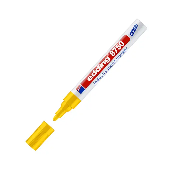 Marcador Permanente Grosso Edding 8750 2-4mm Amarelo 1un