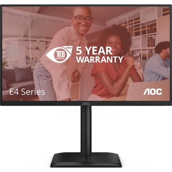 AOC 24E4U - Monitor LED - 24" (23.8" visível) - 1920 x 1080 Full HD (1080p) @ 120 Hz - IPS - 300 cd/m² - 1500:1 - 4 ms - HDMI, VGA, DisplayPort - alti