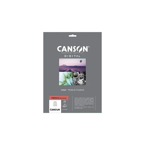 Papel A4 255g Foto Canson Premium Highgloss InkJet 20 Folha