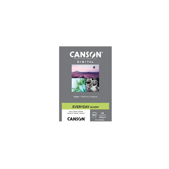 Papel 10,2x12,5cm 200g Foto Canson Everyday Glossy 50 Folhas